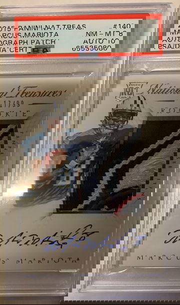 2015 National Treasures Marcus Mariota Logo Rookie Patch Auto RPA /99