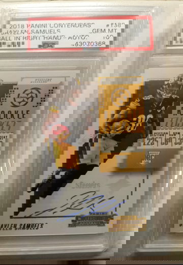 2018 Contenders Jaylen Samuels Ball in Right Hand Auto PSA 10