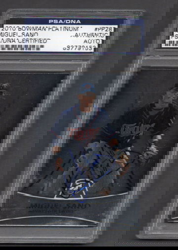 Miguel Sano Signed Autographed 2010 Bowman Platinum #28 PSA DNA COA RC