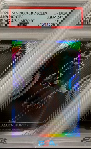 2020 Panini Prizm Black-Silver Jalen Hurts Rookie #PB19 PSA 10