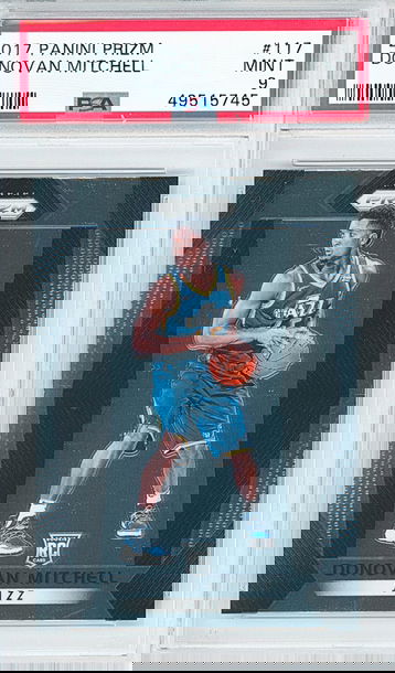 DONOVAN MITCHELL 2017 PANINI PRIZM PSA 9 MINT #117