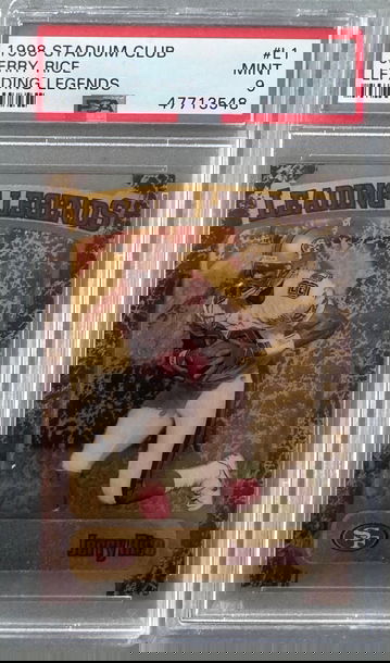 1998 Topps Stadium Club Jerry Rice Leading Legends PSA 9