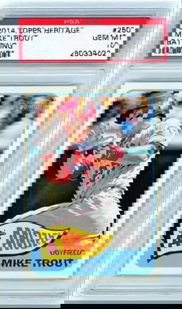 2014 Topps Heritage #250 Mike Trout Batting! PSA 10 GEM MINT!