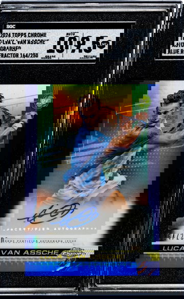 2024 Topps Chrome Blue Luca Van Assche #TCA-LVA RC Auto /250 SGC 9.5 Auto 10