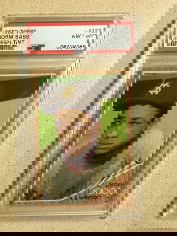 1962 Topps #122 Norm Bass PSA 8 NM-MT GREEN TINT ATHLETICS 