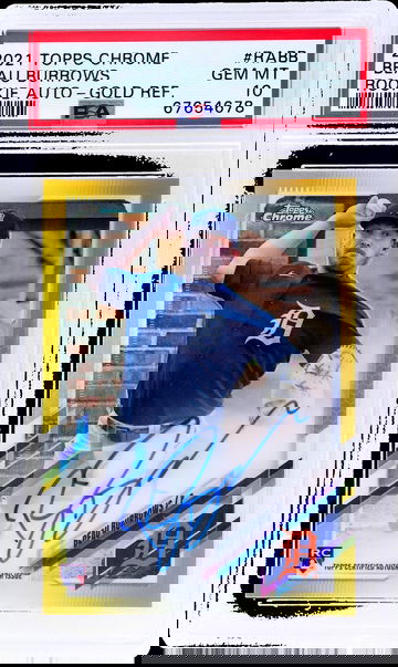 2021 Topps Chrome Gold Refractor Beau Burrows #RA-BB RC Auto /50 PSA 10