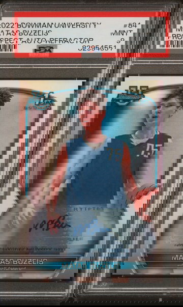 2022 Topps Bowman University Refractor Matas Buzelis #84 Auto /499 PSA 9