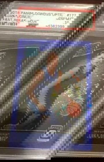 2018 Optic 177 Luka Doncic Fast Break Blue /50 PSA 10 Team Color Match Hot Card