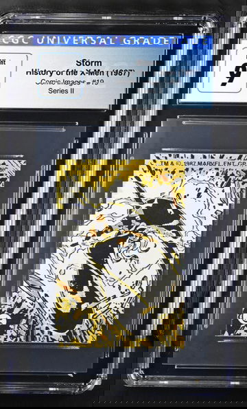 1987 COMIC IMAGES MARVEL HISTORY OF THE X-MEN STICKER STORM #19 CGC 9 MINT