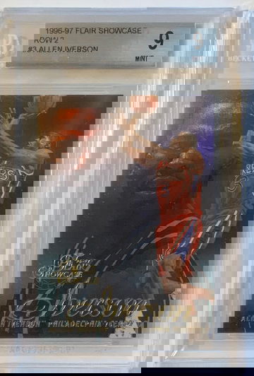 1996-97 Flair Showcase Allen Iverson Row 2 Rookie BGS 9
