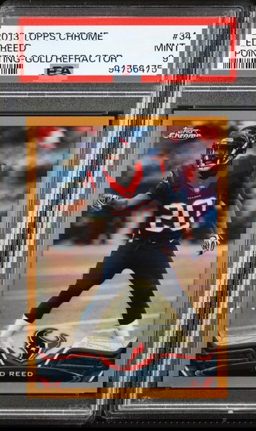 ED REED Texans 2013 Topps Chrome GOLD REFRACTOR #34 SP #/50 PSA 9 MINT POP 2