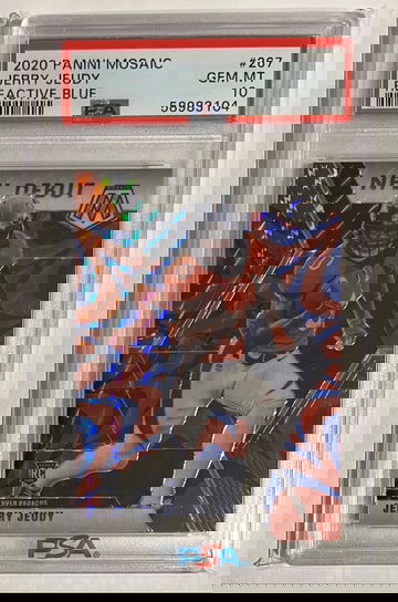 2020 Mosaic Jerry Jeudy Broncos Rookie Reactive Blue PSA 10