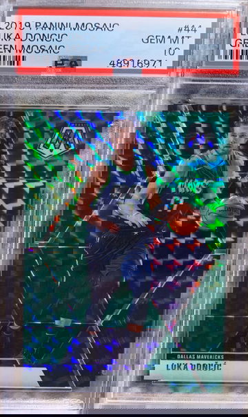 2019 Mosaic #44 Luka Doncic Green Mosaic PSA 10
