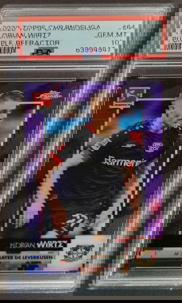 2020 Topps Chrome Bundesliga Florian Wirtz Purple Refractor PSA 10 #64