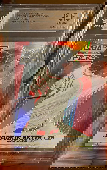 2013 Panini Prizm Draft Picks Mookie Betts Red Prizms BGS 9.5 #71/100