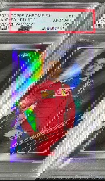 2021 Topps Chrome Formula 1 Charles Leclerc #11 Purple Portrait PSA 10 /399 F1