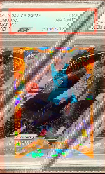 2019 Ja Morant Panini Prizm Orange Ice PSA 8