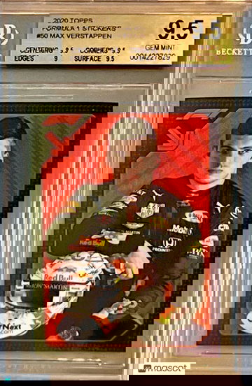 POP 6 BGS 9.5 RC Max Verstappen 2020 Topps F1 Red Sticker SP Variation Rookie