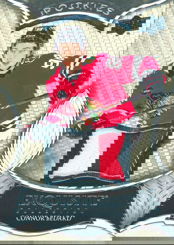 2024 Upper Deck Black Diamond Exquisite Collection Connor Bedard #RP-CB 3-Color Rookie Patch #12/99 ROOKIE BLACKHAWKS SP