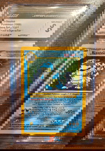 CGC 8 NM/Mint No Stage Error Blastoise 1999 Base Set 2/102 Holo Pokemon Card