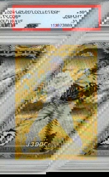 2024 TOPPS GILDED COLLECTION GOLD WAVE #96 TY COBB TIGERS /75 PSA 10 LOW POP