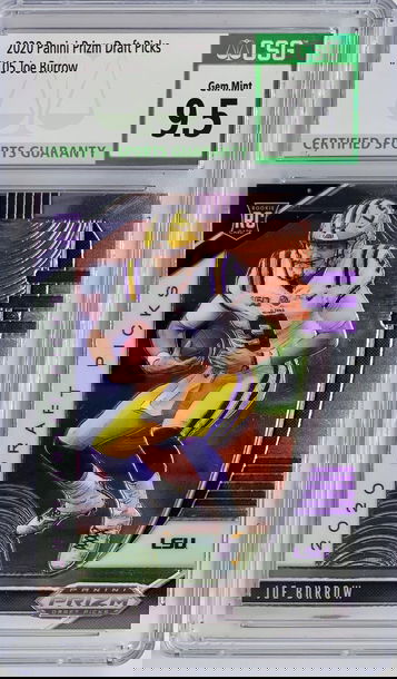 2020 Panini PRIZM Draft Picks Joe Burrow #105 Bengals ROOKIE RC CSG 9.5