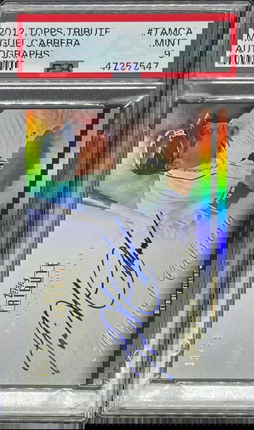 2012 Topps Tribute Autographs /74 Miguel Cabrera PSA 9