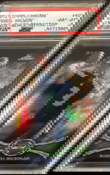 2012 Russell Wilson Topps Chrome Black Refractor PSA 8 Rookie 