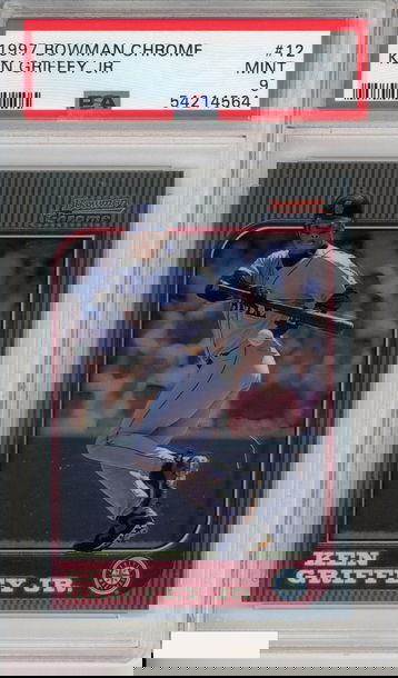 1997 BOWMAN CHROME KEN GRIFFEY JR #12 HOF SEATTLE MARINERS PSA 9 MINT