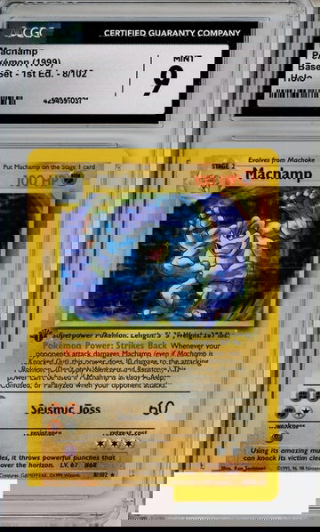 1999 POKEMON BASE SET 1ST EDITION MACHAMP #8 HOLO CGC 9