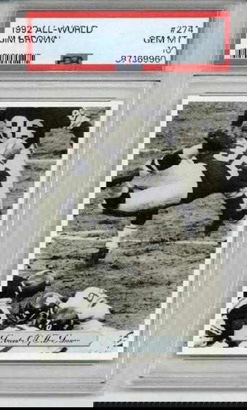 1992 All World #274 JIM BROWN CARD CLEVELAND BROWNS PSA 10 LOW POP