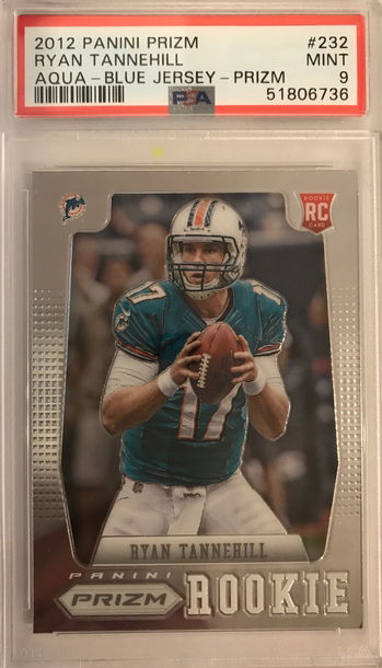 2012 Panini Prizm Ryan Tannehill #232 PSA 9 Aqua Blue Jersey PRIZM