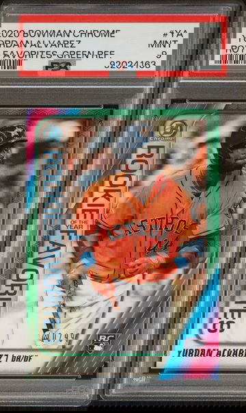 2020 Bowman Chrome Yordan Alvarez ROY Favorites Green PSA 9