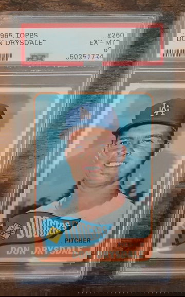 1965 topps drysdale psa 6