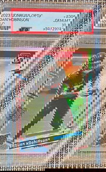 2023 Donruss Optic Bijan Robinson RC #206 Rated Rookie Holo SP PSA 10