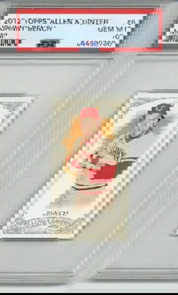 2012 TOPPS ALLEN & GINTER MINI #6 JOHNNY BENCH CARD CINCINNATI REDS PSA 10