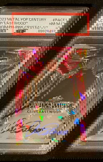 2023 Leaf Metal Pop Century Clint Eastwood Pink Crystal Auto 1/1 PSA 8