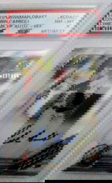 Corbin Carroll 2019 Bowman Chrome Refractor #/499 RC PSA 8