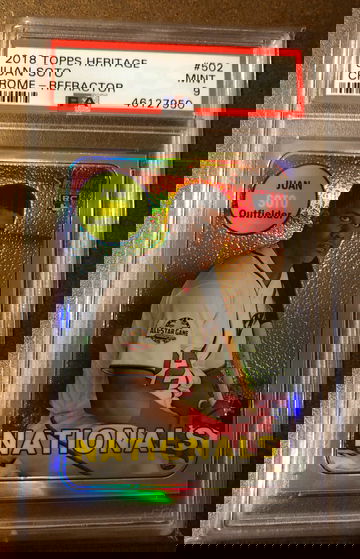 2018 Topps Heritage Juan Soto Chrome Refractor PSA 9 Mint /569