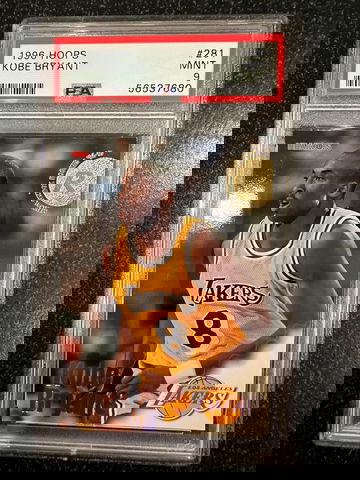 1996 NBA Hoops Kobe Bryant base rookie #281 PSA 9 Lakers