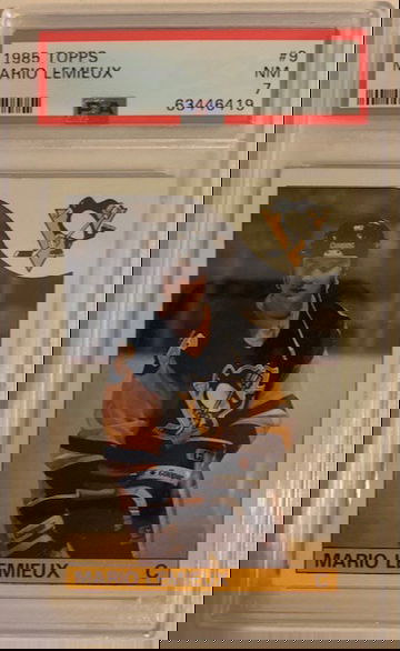 1985 Topps Mario Lemieux Rookie RC PSA 7 NM
