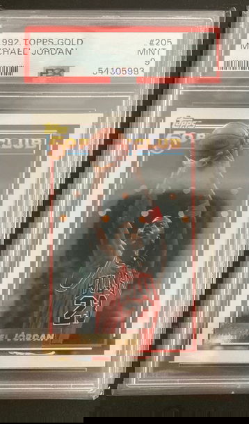 1992 topps gold #205 Michael jordan PSA 9 Chicago bulls hof