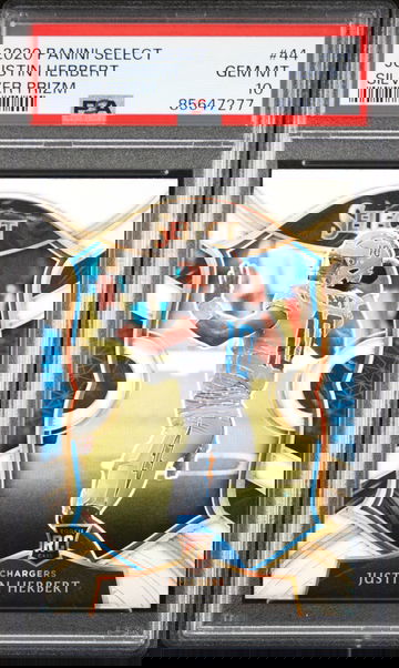 2020 Panini Select Concourse Silver Prizm Justin Herbert #44 PSA 10