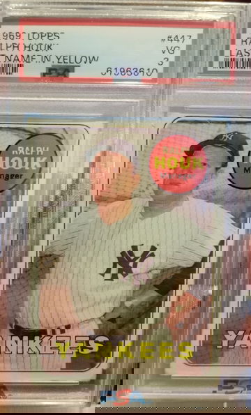 RALPH HOUK PSA 3 1969 TOPPS YELLOW VARRIANT