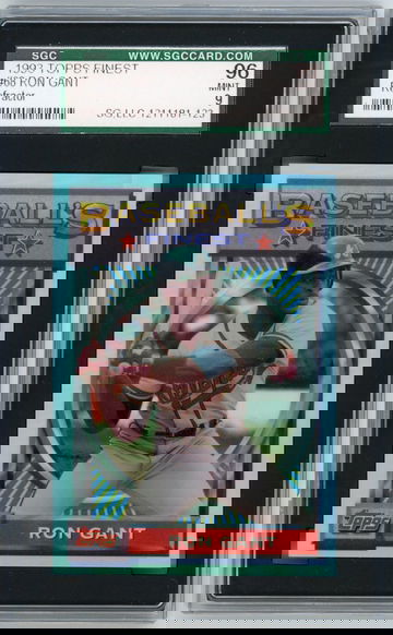 1993 TOPPS FINEST REFRACTOR #68 RON GANT GRADED SGC 96 MINT 9