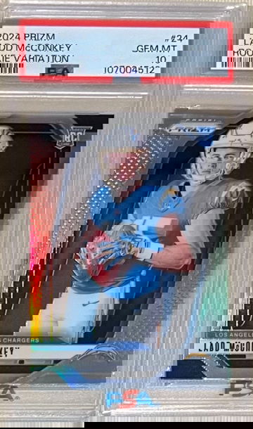 2024 Silver Prizm #24 Ladd McConkey Rookie VARIATION PSA 10