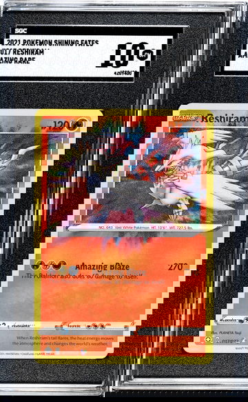 2021 Pokemon Shining Fates #017 Reshiram Amazing Rare SGC 10