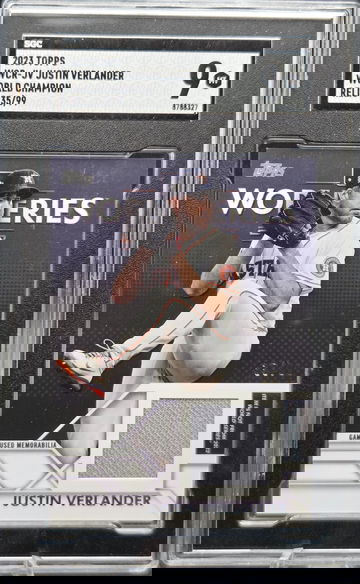 2023 Topps Justin Verlander World Series Patch 35/99 #WCR-JV SGC 9