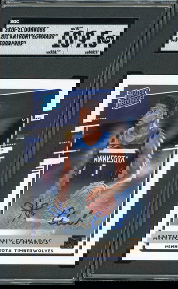 Anthony Edwards 2020-21 Donruss Rookie RC SGC 9.5 10 Auto Autograph #201 Nice!