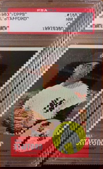 1963 Topps #155 Bill Stafford PSA 7 Yankees TOUGH!